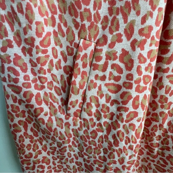 Tyler Boe Coral Animal Cheetah Print Kristen Shift Dress Small Mod Mini Retro - Picture 5 of 11